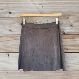 Altar’d State faux suede mini skirt, scalloped edging, size small